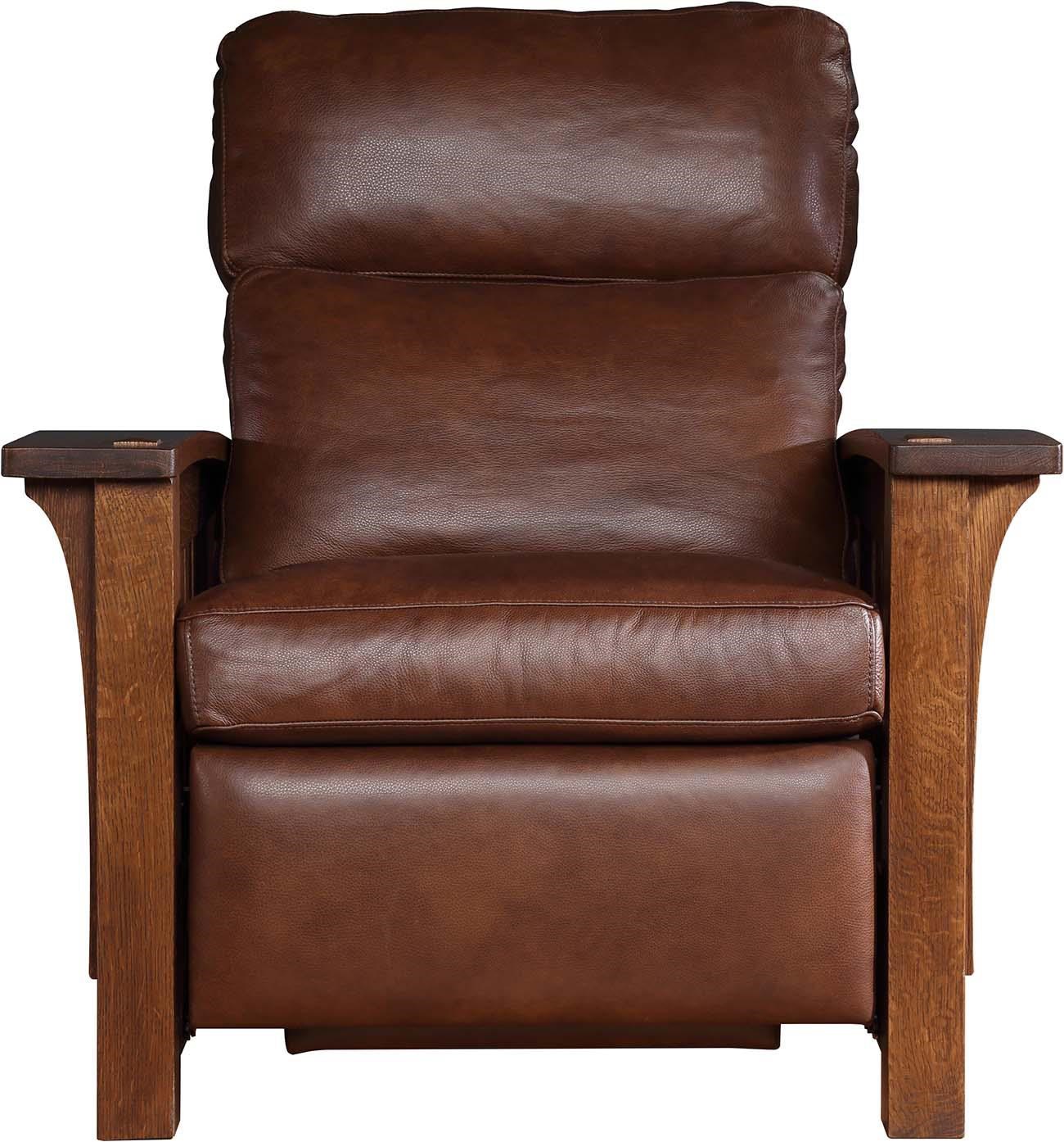 Leather queen anne top recliner